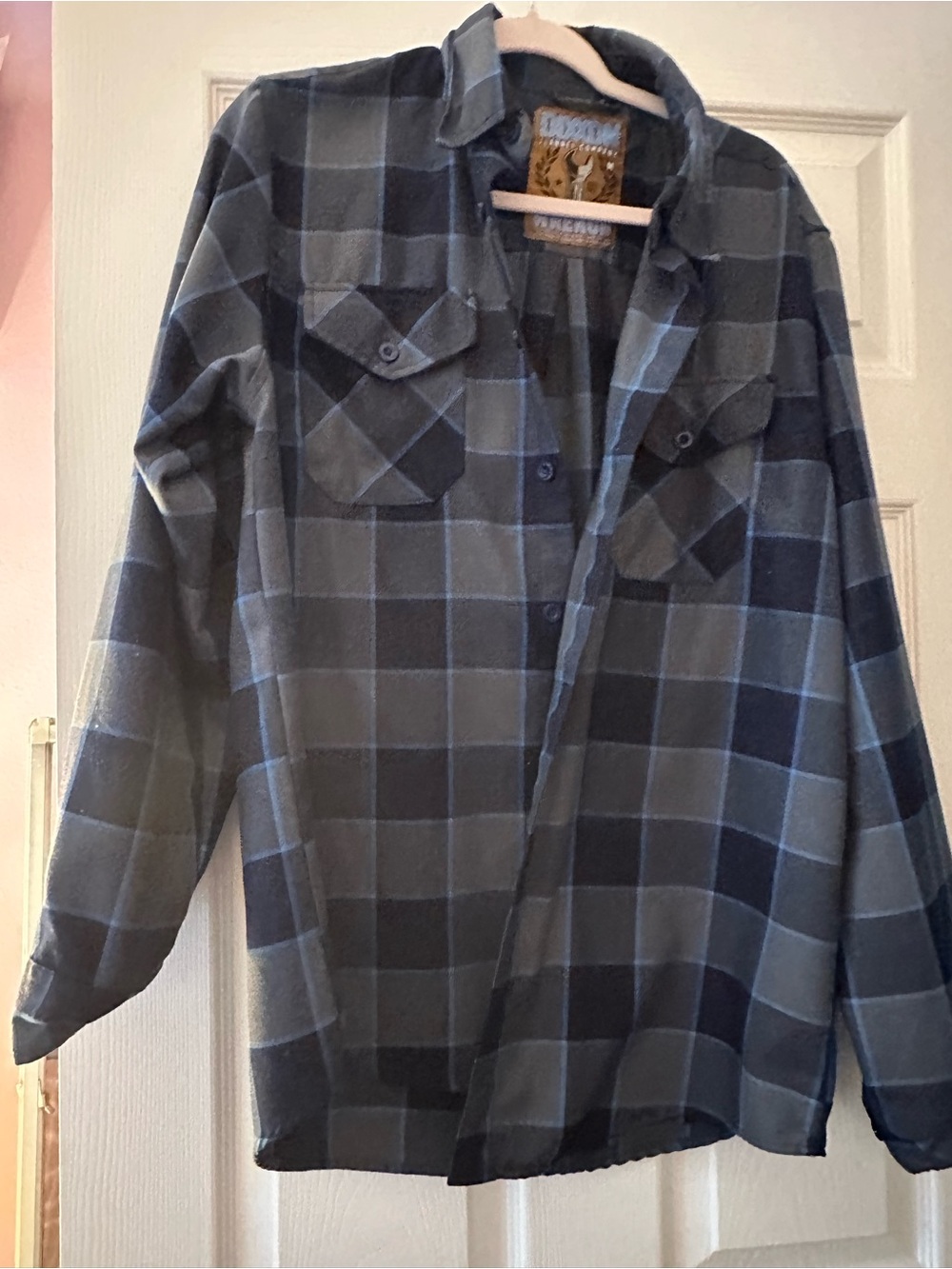 DIXXON Blue and Gray Plaid Button-Down Shirt